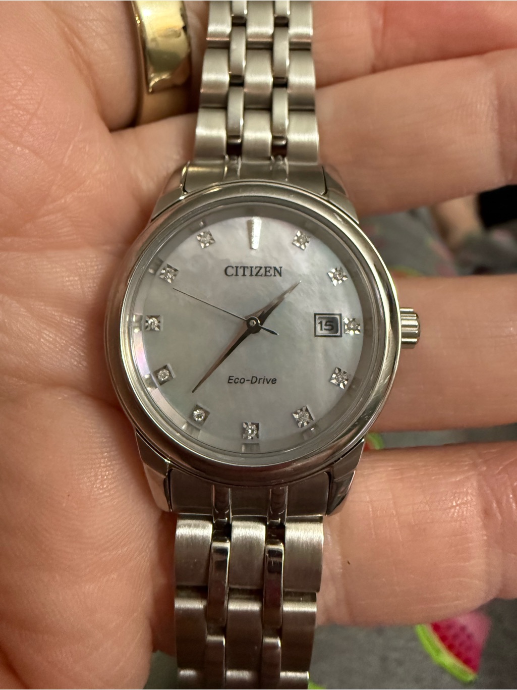 Ladies Citizen EcoDrive Diamond Accent Watch With MotherOfPearl Dial